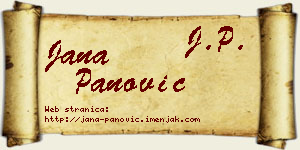 Jana Panović vizit kartica